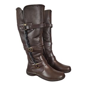 Wanderlust zip-up waterproof tall boots Gabrielle-2 brown women's sz 9.5w